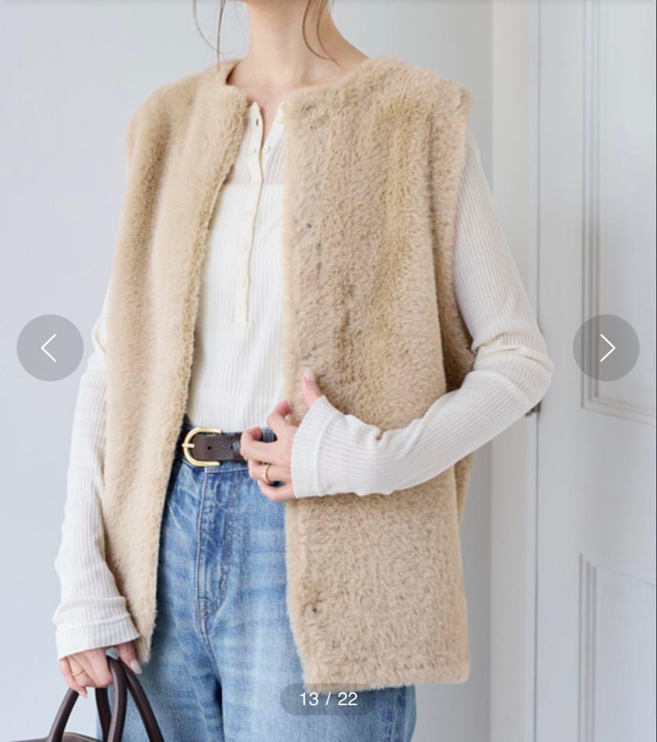 訳あり人気商品✨ジャーナルスタンダード　ダブルフェイスフェザークルーネックベスト