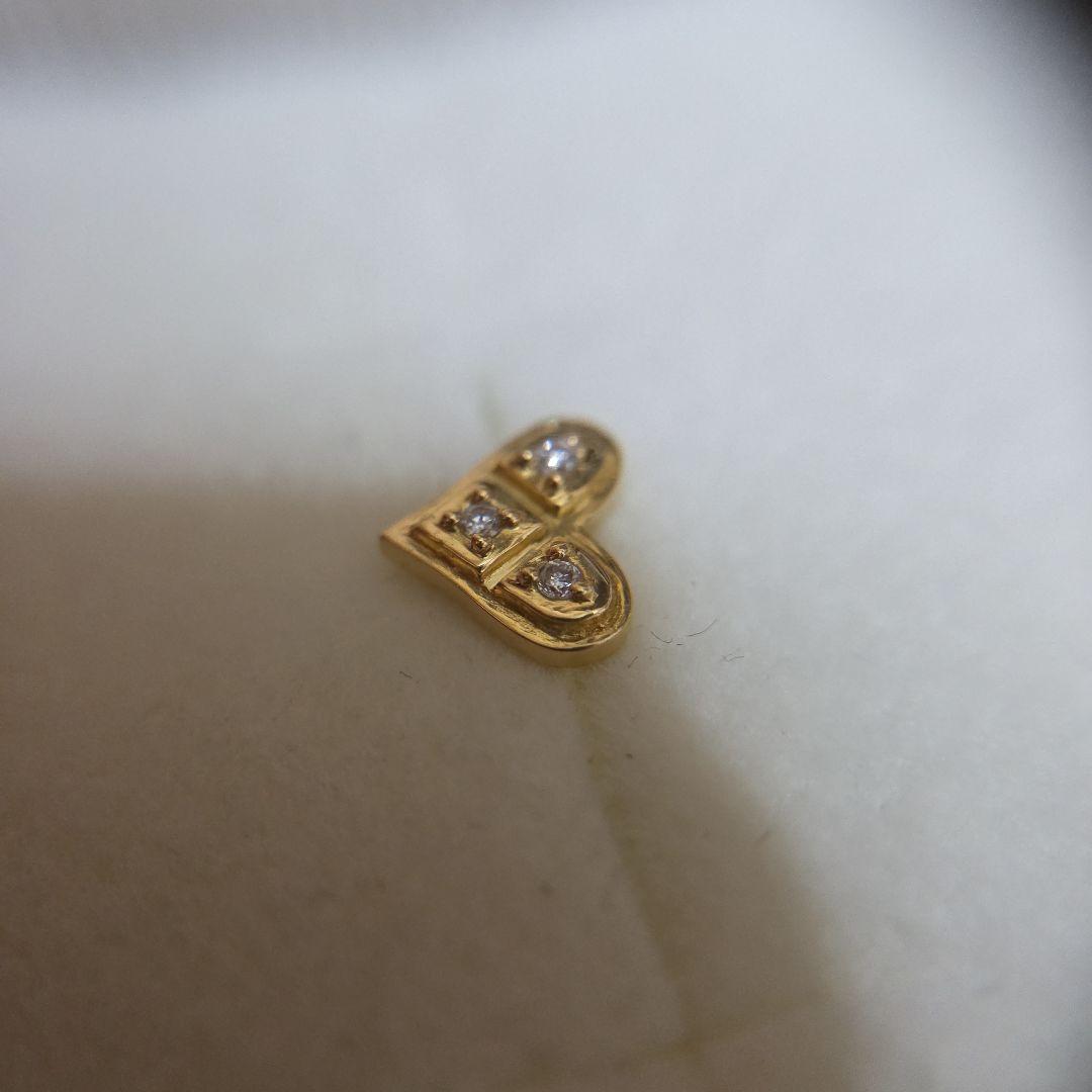 AHKAH K18YG ハート ダイヤ ピアス