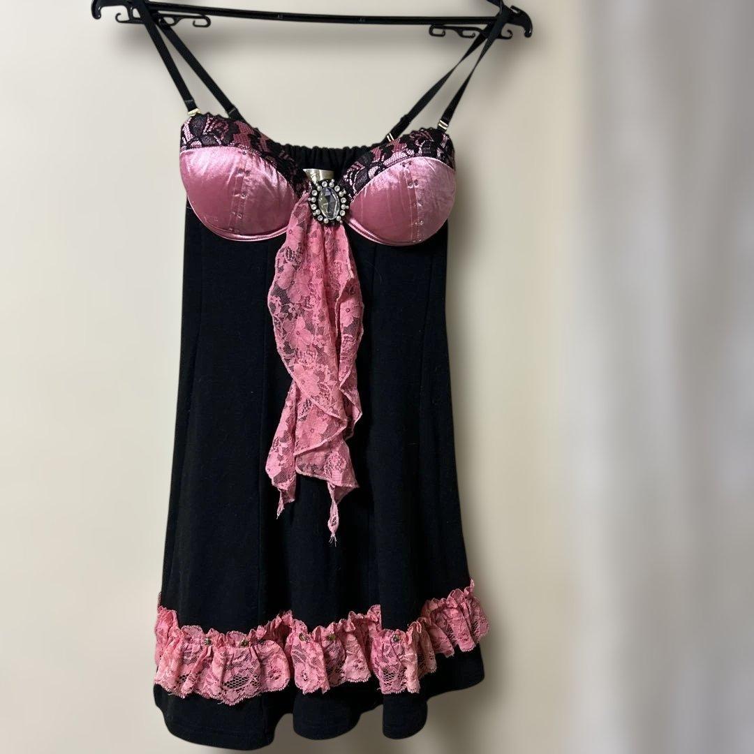 GOLDSノースリーブミニワンピース 黒とピンク