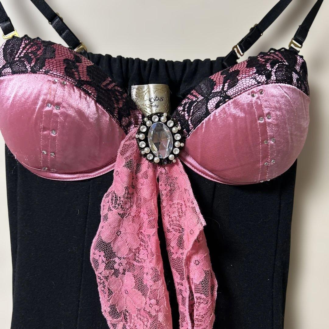 GOLDSノースリーブミニワンピース 黒とピンク