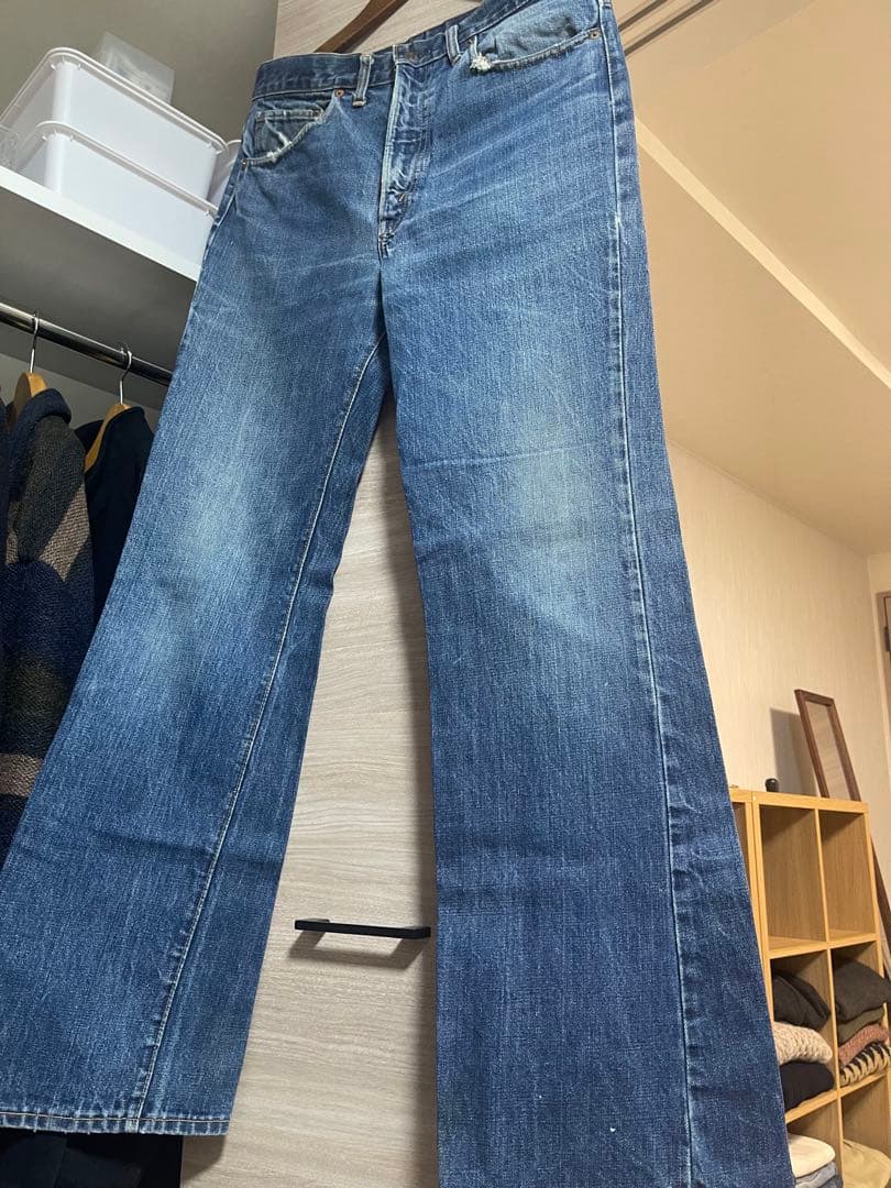 70s Levis 66前期 517 逆さ®︎タブ ボタン裏2 シングルステッチ