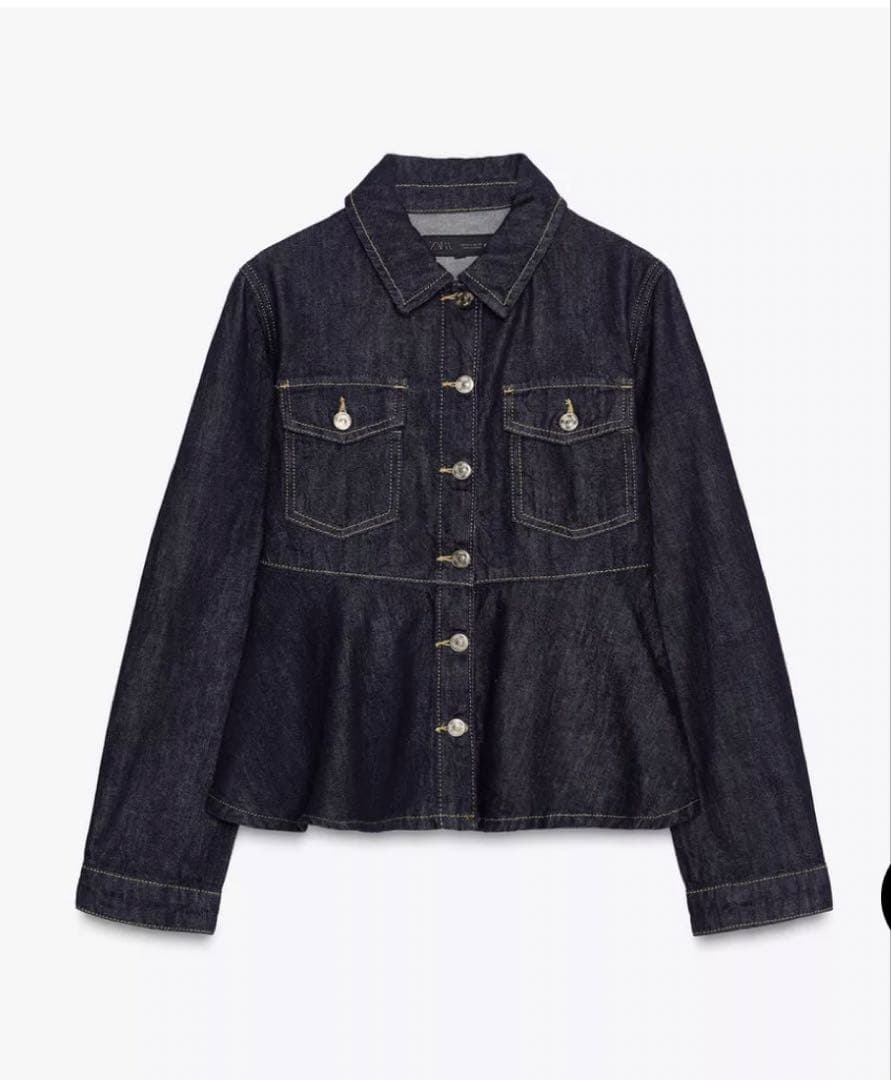 ZARA Z1975 デニムぺプラムジャケット L