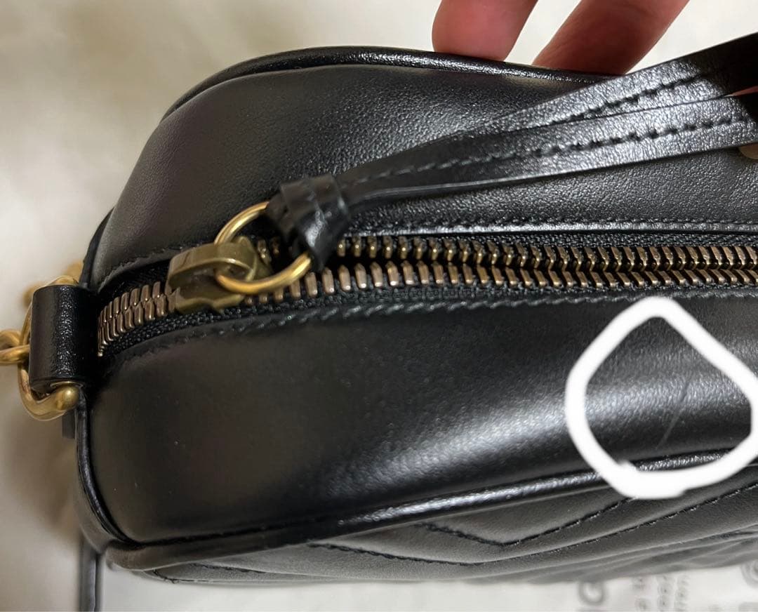 GUCCI マーモント ブラック GGロゴ ショルダーバッグ グッチ