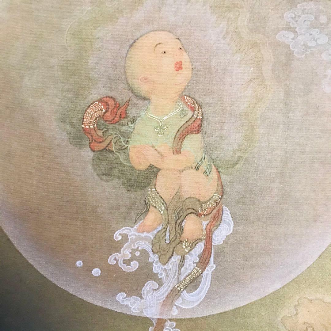 狩野芳崖筆 悲母観音 絹本 複製 工芸画 講談社定価46万円 掛軸 OL-1