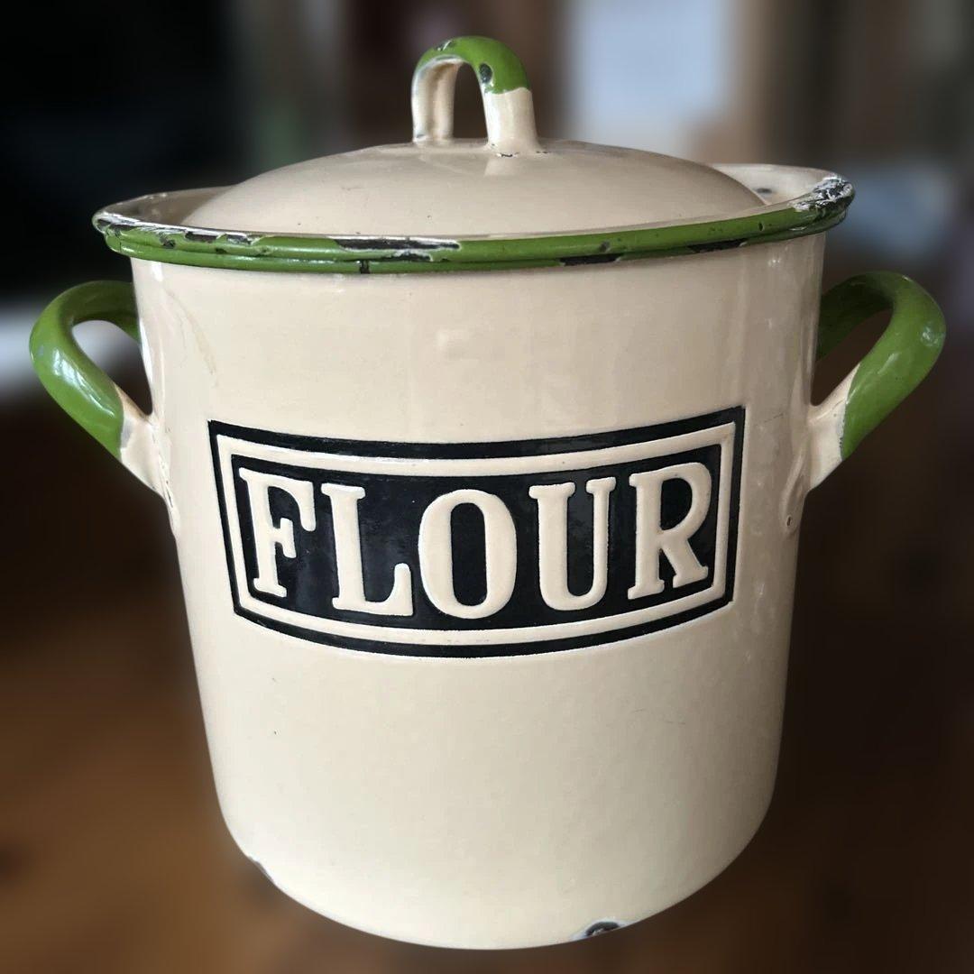 ⭐︎イギリスアンティークFLour 蓋付きキャニスター⭐︎