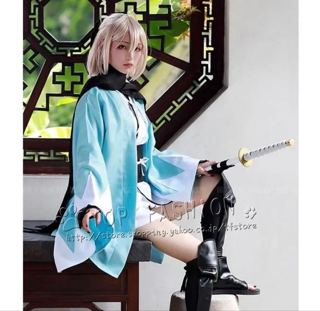 FGO コスプレ衣装 沖田総司 桜セイバー衣装+靴