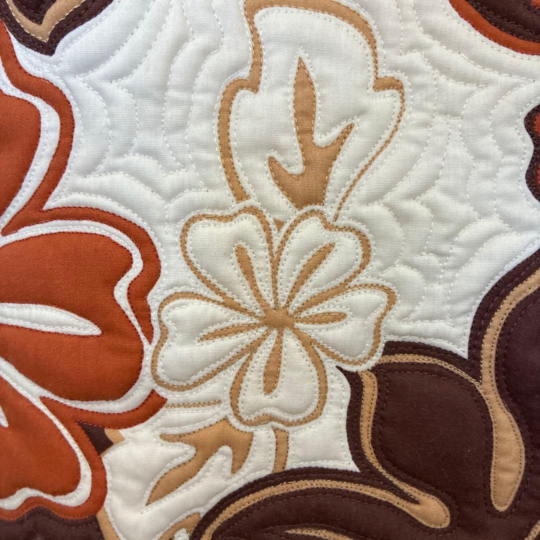 ハワイアン　ミシンキルト　トートバッグ　ハイビスカス