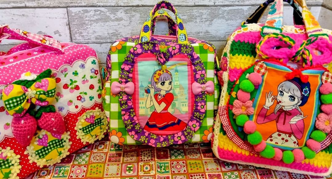昭和レトロおとめちっくアイドル♡ハンドメイドバッグ♡