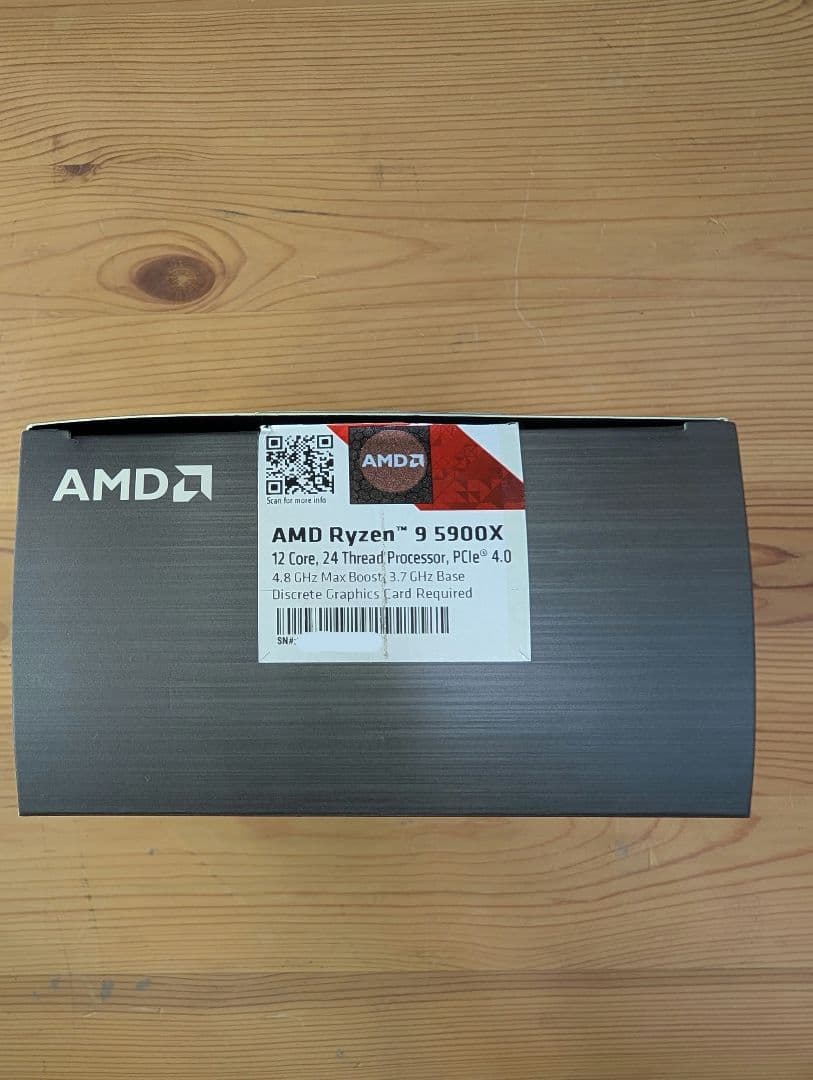 AMD Ryzen 9 5900X CPU　箱等全付