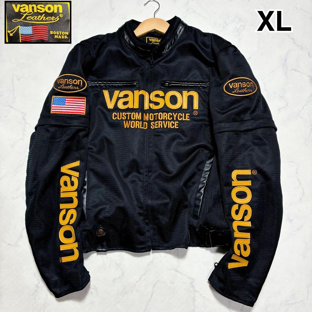 極美品/XL✨VANSON ライティングジャケット ロゴ ワンスター 近年 黒