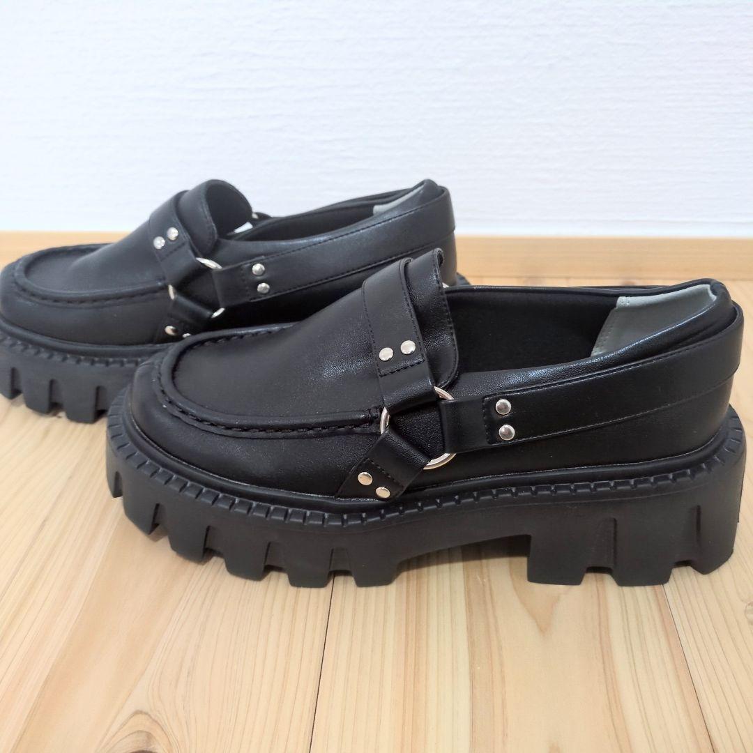 美品 EIMY ISTOIRE バイカーデザインローファー L