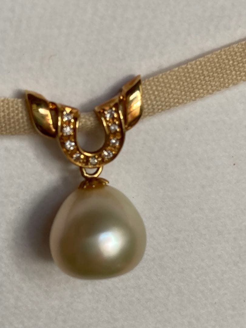 ペンダントトップ　パール　k18 ダイヤモンド