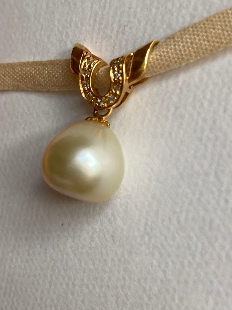 ペンダントトップ　パール　k18 ダイヤモンド