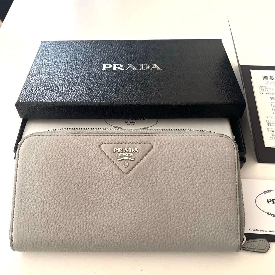 【最終値下】PRADA グレー 長財布　美品