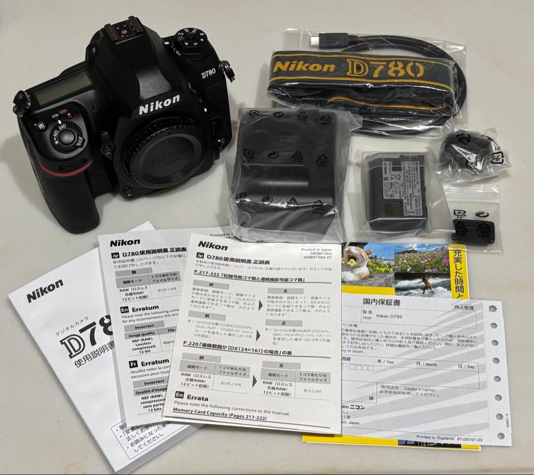 ★新品未使用品★Nikon D780ボディ　2024年11月購入　付属品全てあり