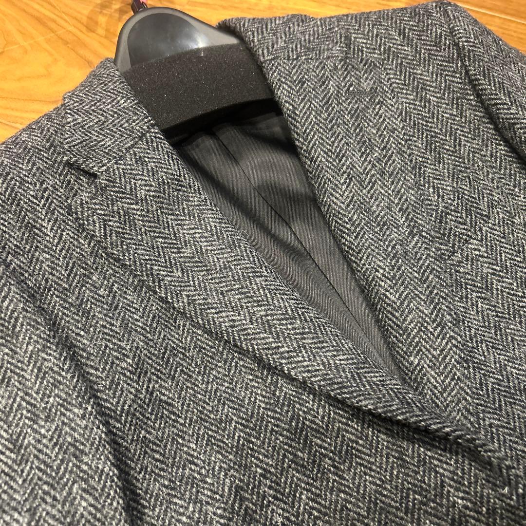 【新品】ハリスツイード／FACE MIX ヘリンボーン ジャケット グレー L