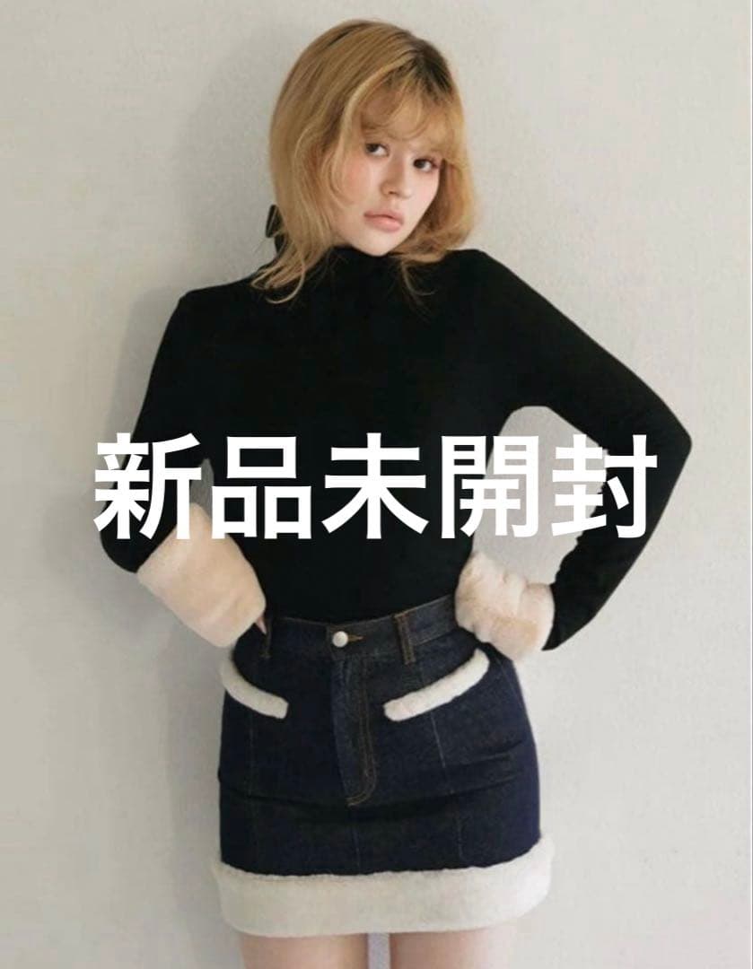 【新品未開封】andmary Doggy fur tops black