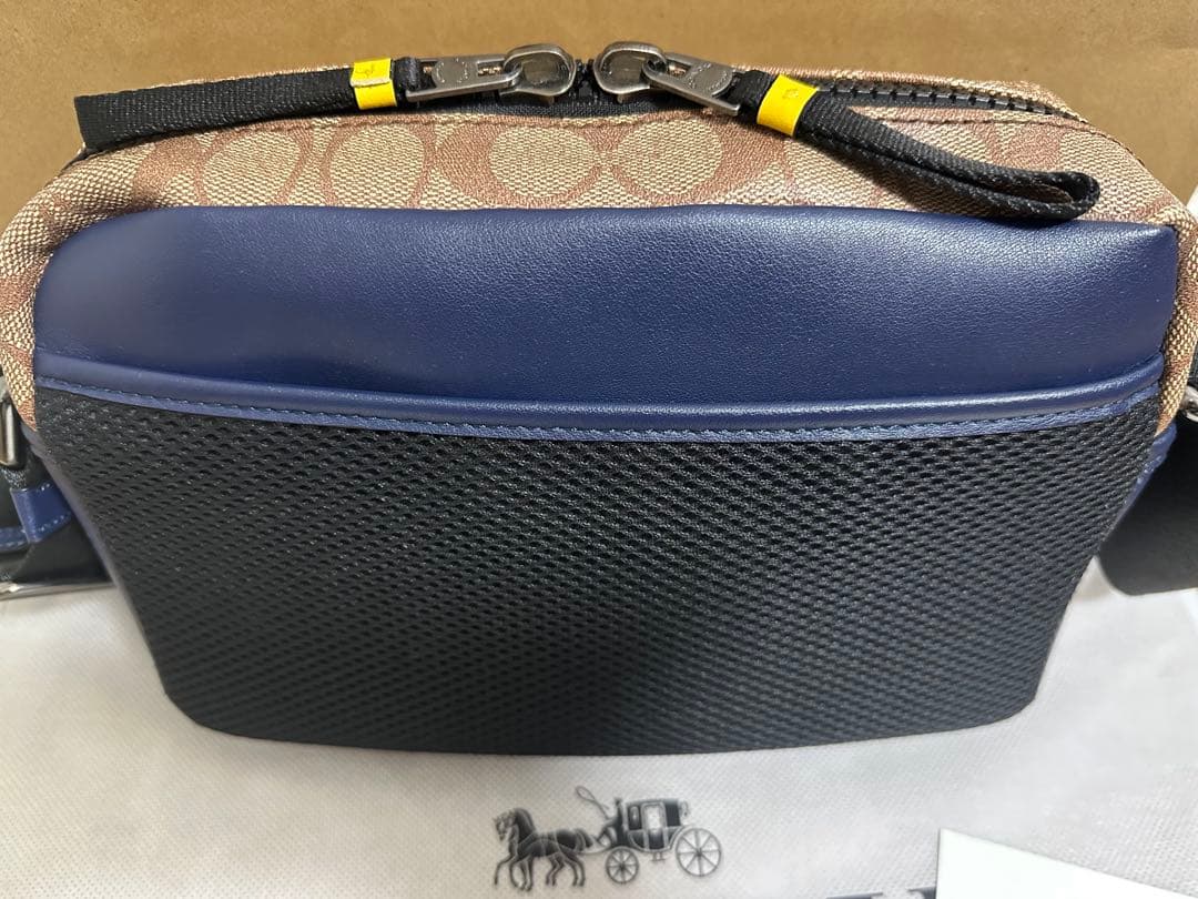 COACH ショルダーバッグ ネイビー/イエロー