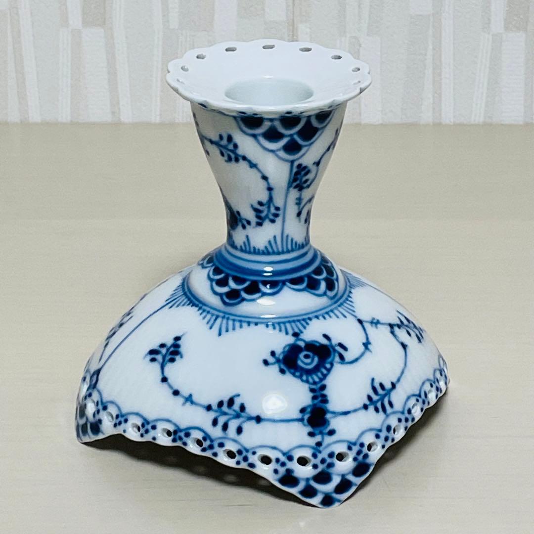 ロイヤルコペンハーゲン ブルーフルーテッド フルレース キャンドルスタンド