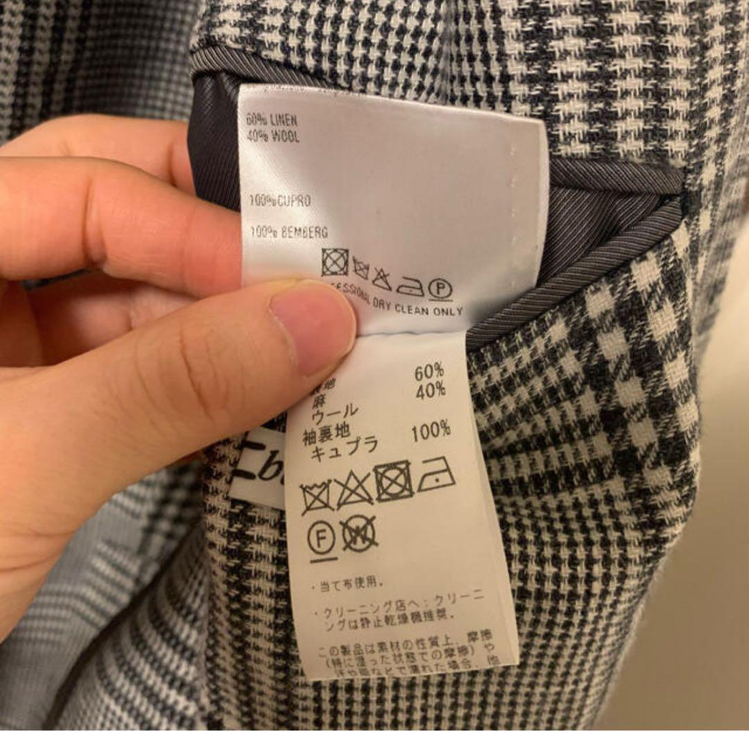 CARUSO カルーゾ 4ボタンダブルジャケット　グレンチェック 46