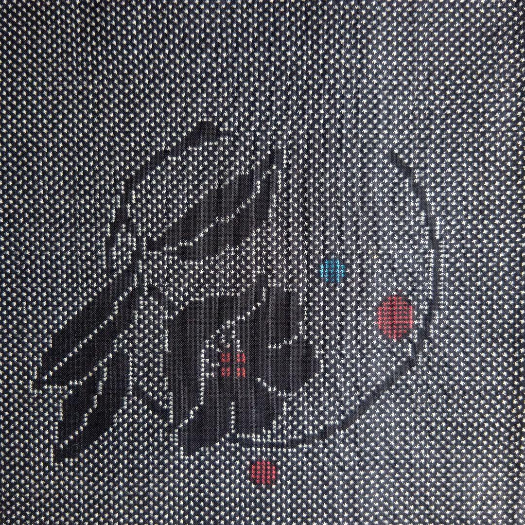 着物リメイク＊黒泥系７マルキ本場大島紬＊ノースリーブテント型フレアーワンピース