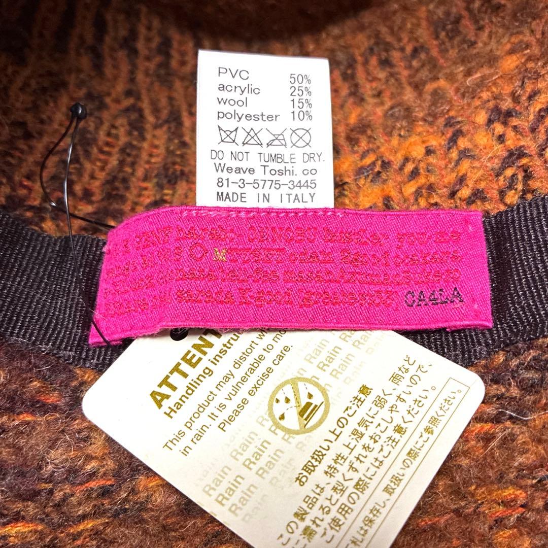 00s Weave Toshi イタリア製　　　　　　　ニットハット オレンジ茶