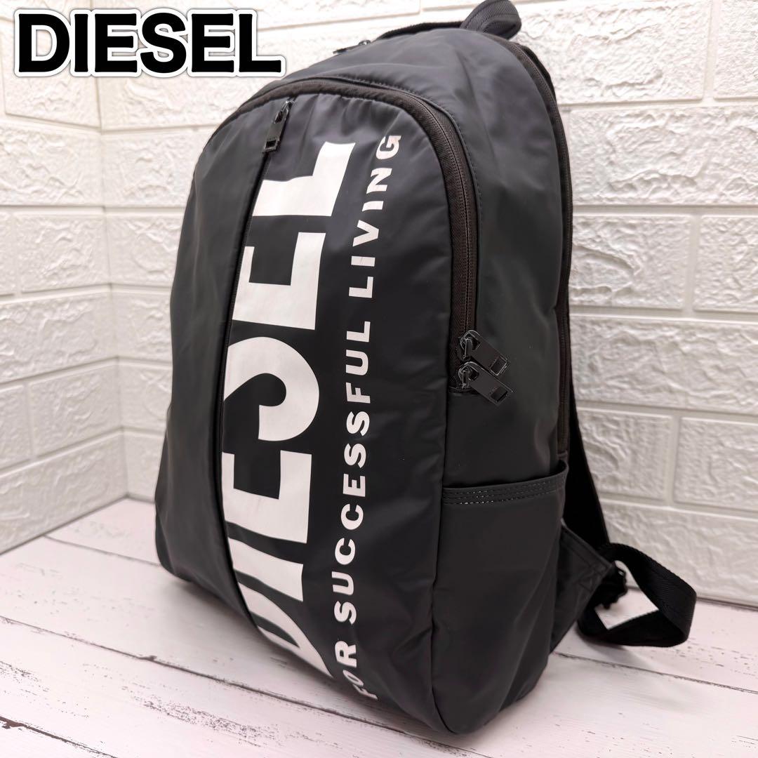 【即完売✨美品】　ディーゼル　リュック　バッグ　ブラック　ビックロゴ