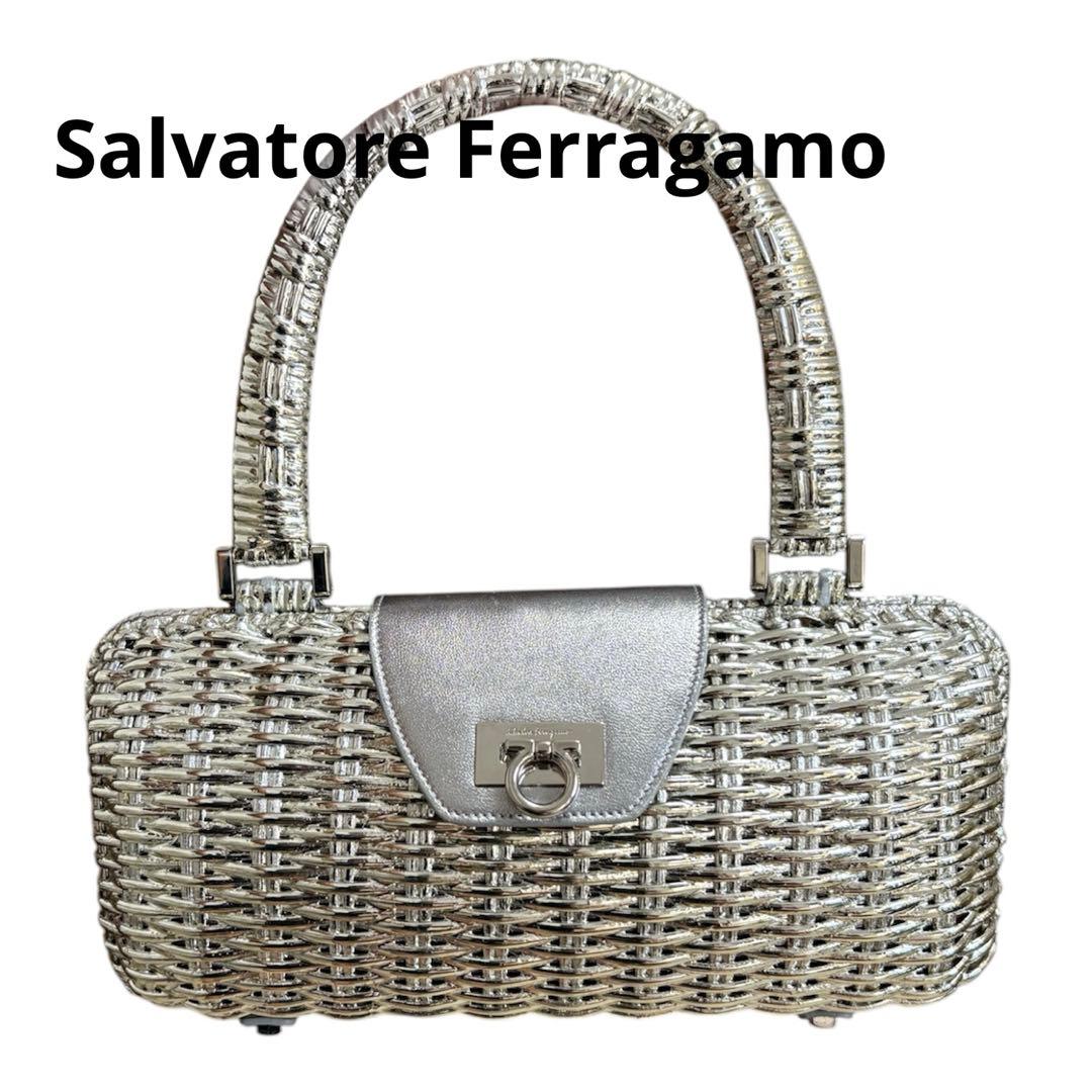 フェラガモ Ferragamo かごバッグ ハンドバッグ ガンチーニ