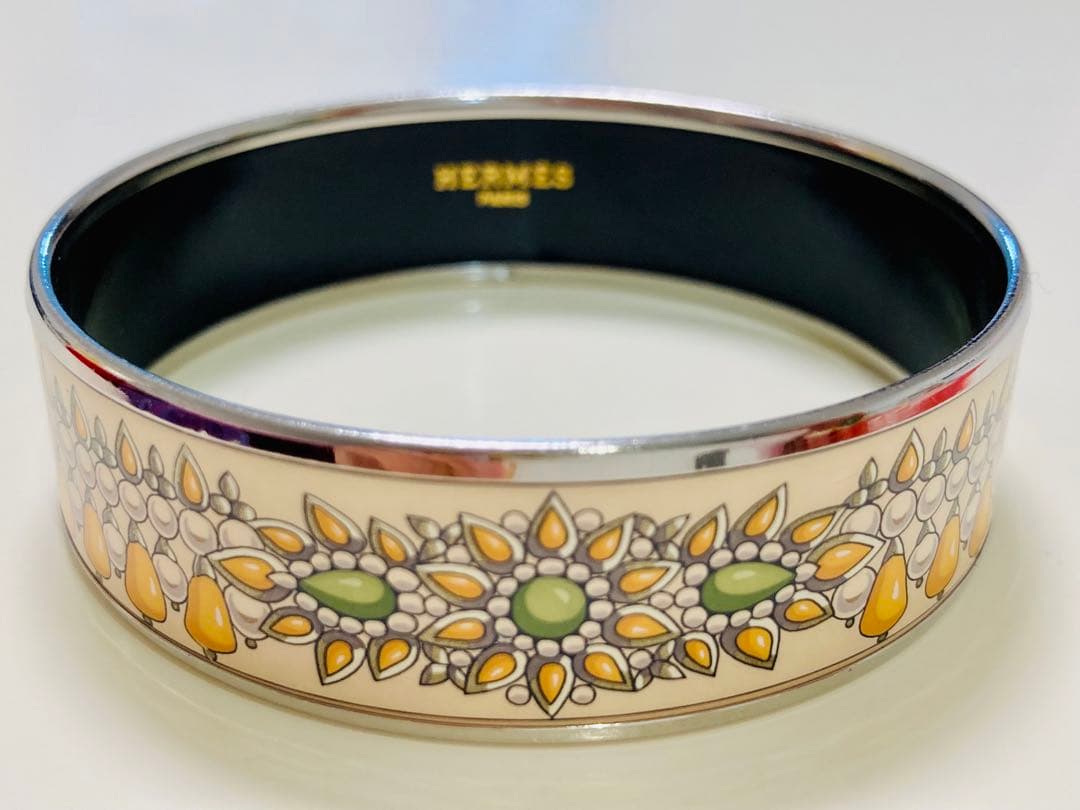 【美品】エルメス　HERMES エマイユ　バングル　七宝焼き　シルバー