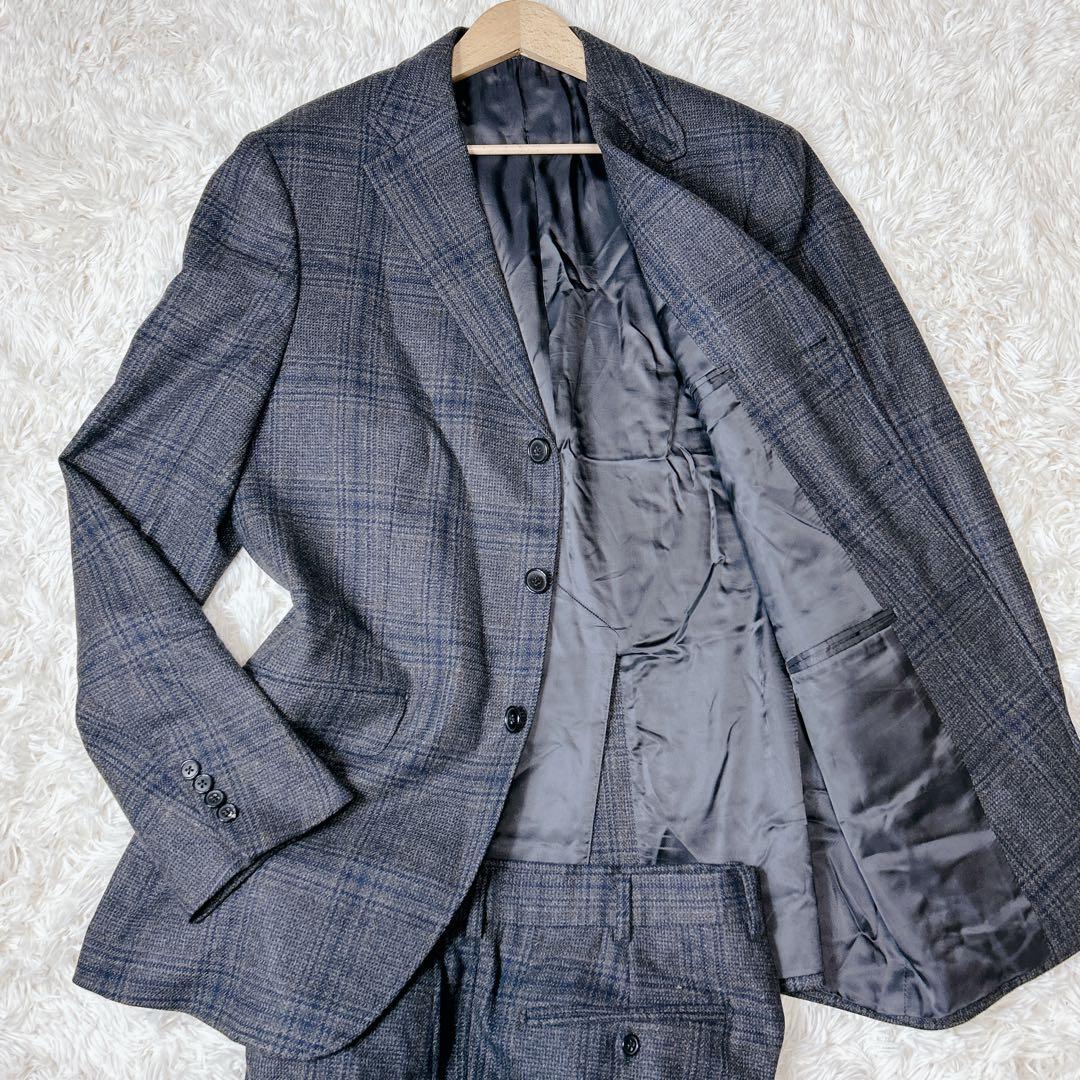 トゥアン様✨Belvest カシミヤ混 セットアップ チェック ブラウン