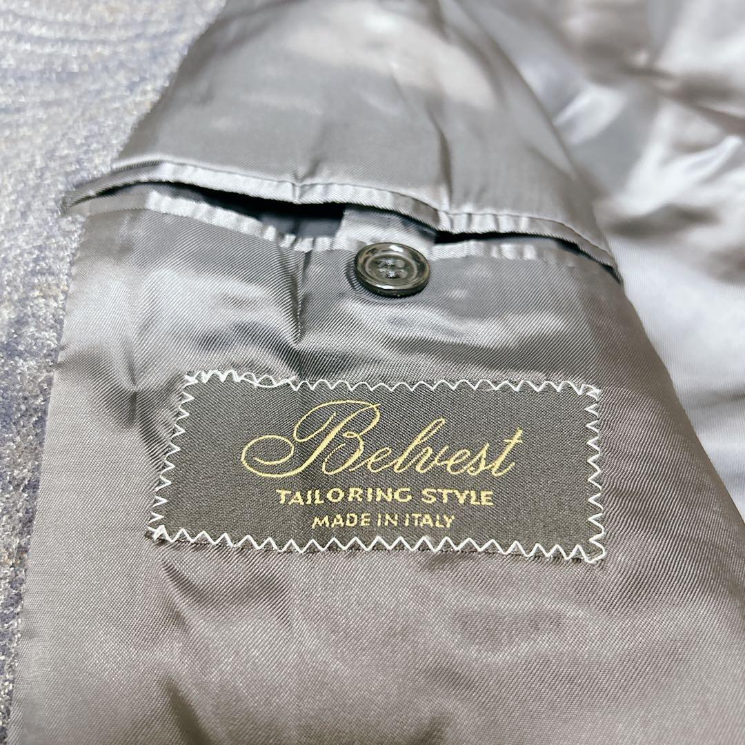 トゥアン様✨Belvest カシミヤ混 セットアップ チェック ブラウン