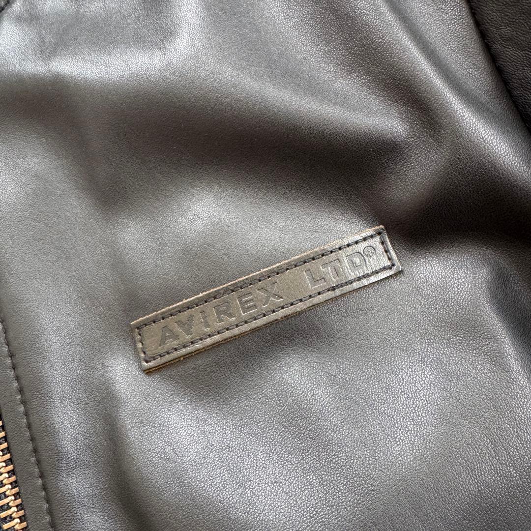 【美品】AVIREX（アヴィレックス）本革　レザー MA-1 ブラック　XL