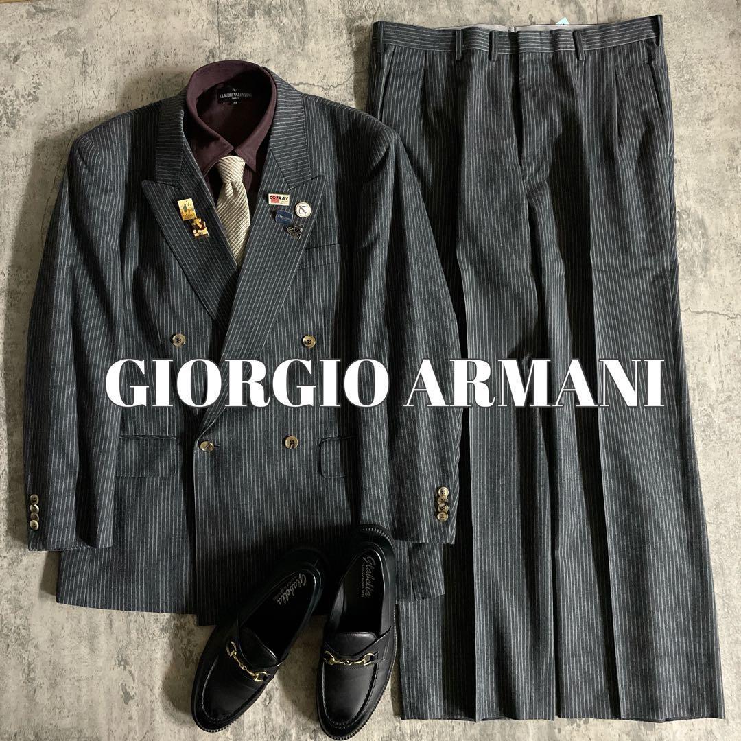極美品 極上ウール ダブルスーツ × GIORGIO ARMANI ネクタイ