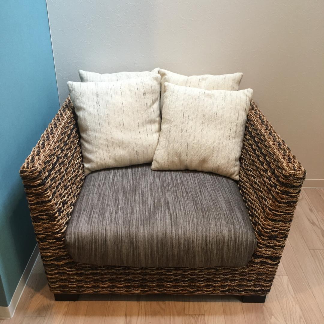 ソファ　一人掛け 　大きめ・バナナリーフ