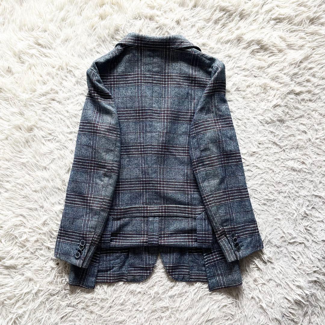 <美品>LARDINI ブルー コットンリネン ジャケット サイズ44