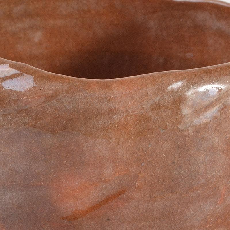 茶道具　小川長楽作　赤楽茶碗　紫野　後藤瑞巌極め箱　V　6858