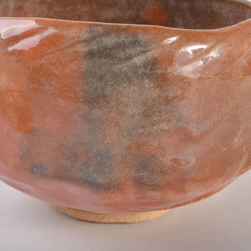 茶道具　小川長楽作　赤楽茶碗　紫野　後藤瑞巌極め箱　V　6858