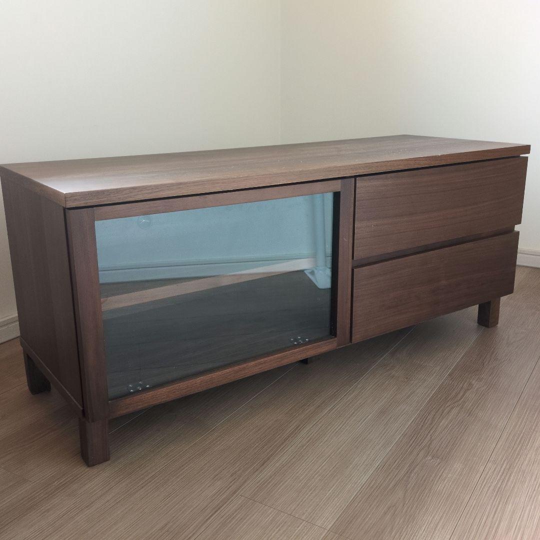 無印良品　木製ＡＶラック　テレビボード　テレビ台　ウォールナット材　幅110ｃｍ