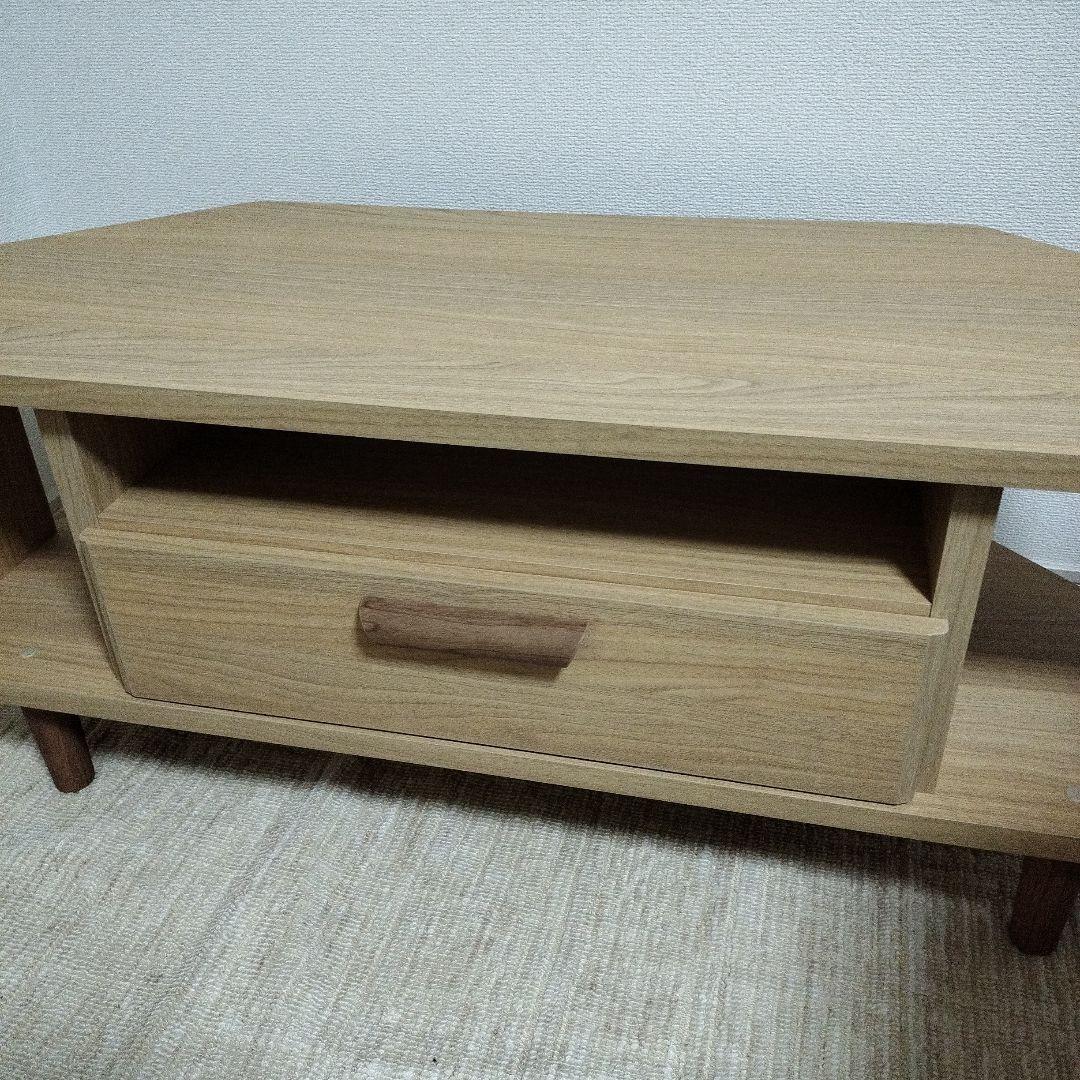 コーナー型テレビ台 引き出し付き ナチュラルウッド