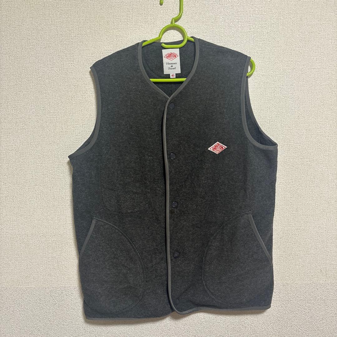 ダントン　フリース　ベスト　カラーレス　サイズ40 美品　DANTON