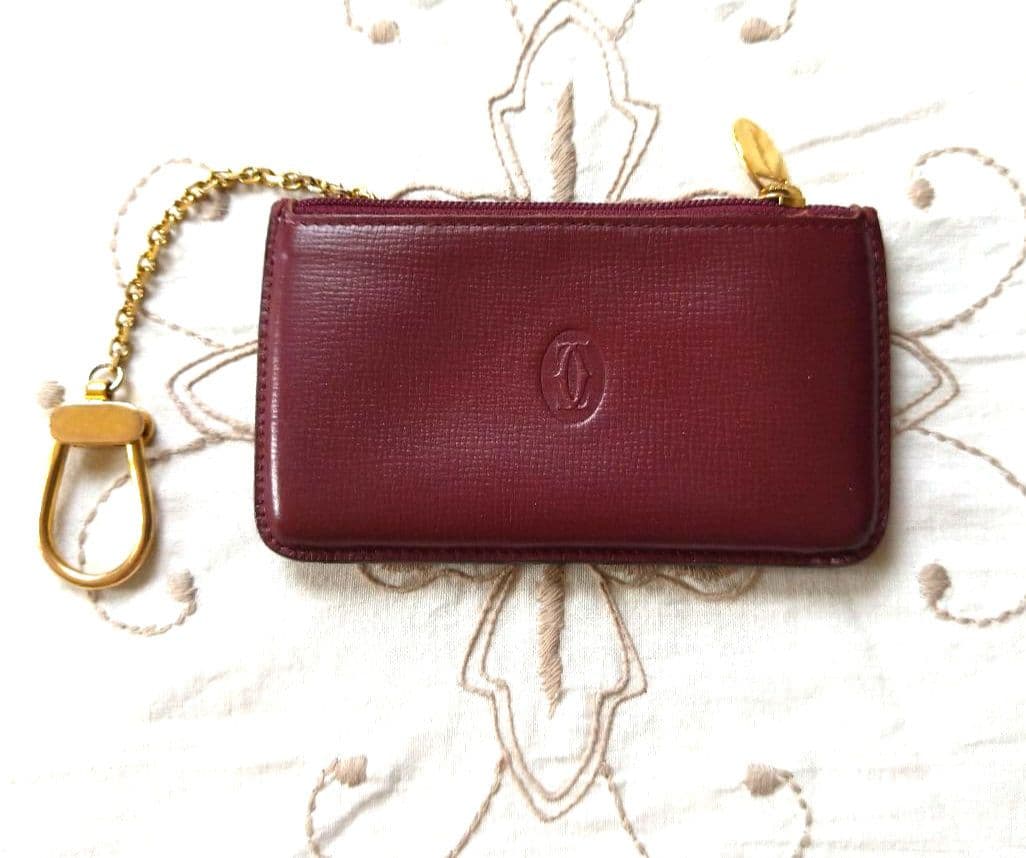 Cartier カルティエ マストライン レザーケース 小銭入れ ボルドー