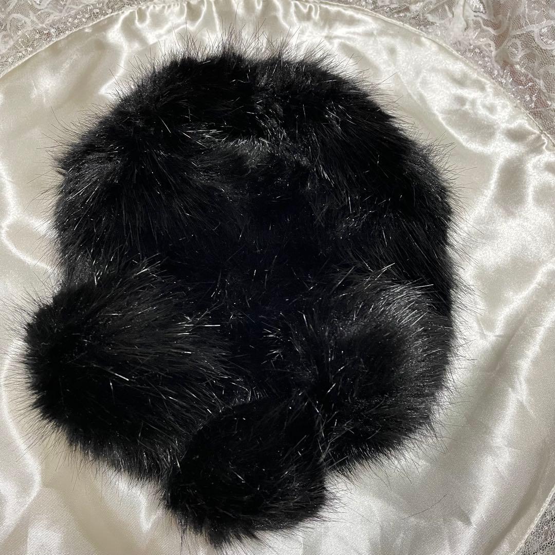 COMME des GARCONS GIRL ブラック　 ファー 　ハンドバッグ