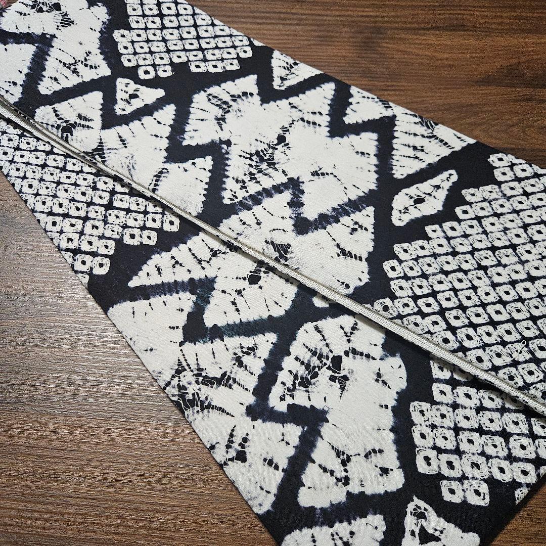 有松鳴海絞り半巾帯　希少品　両面使用