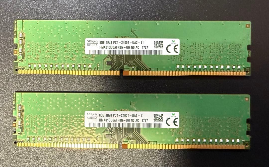 16GB （8gb×2）pc4 19200 ddr4 2400 MHz メモリ