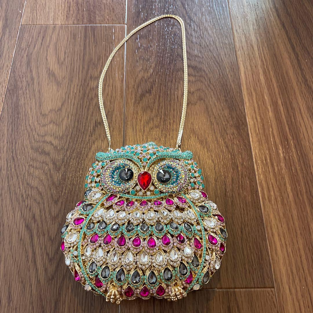 ラインストーン　ふくろうバッグ