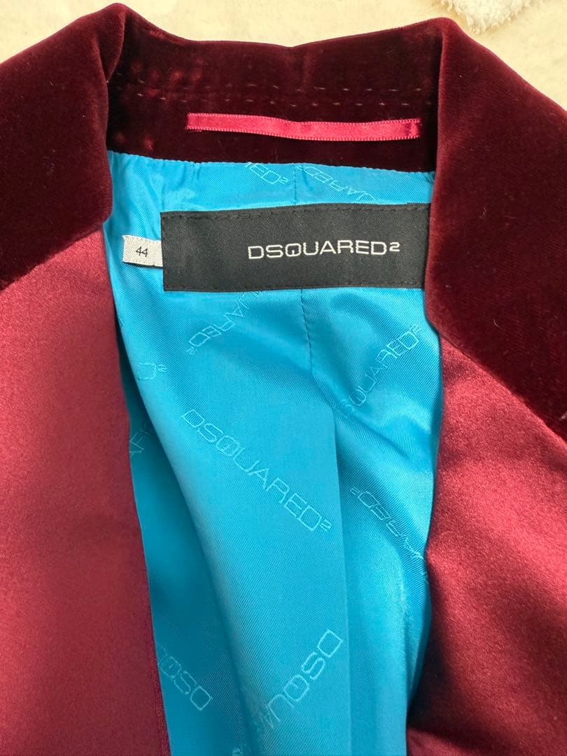 DSQUARED2 バーガンディ ベルベットジャケット 44