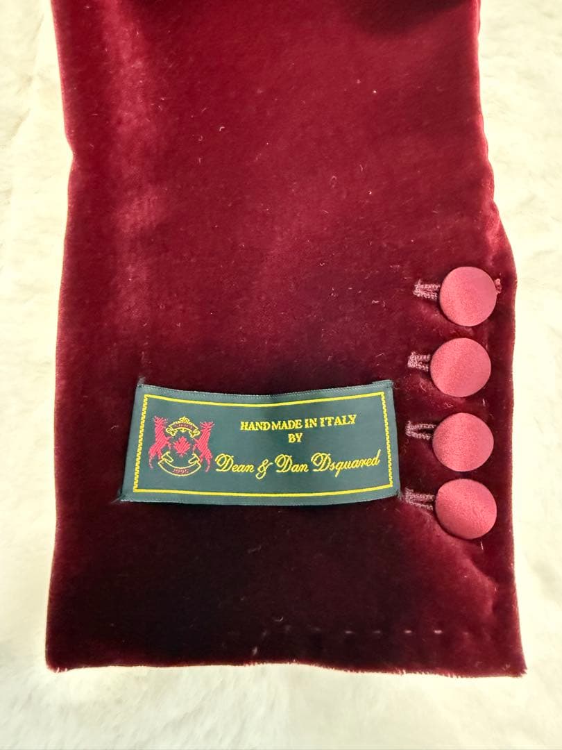 DSQUARED2 バーガンディ ベルベットジャケット 44
