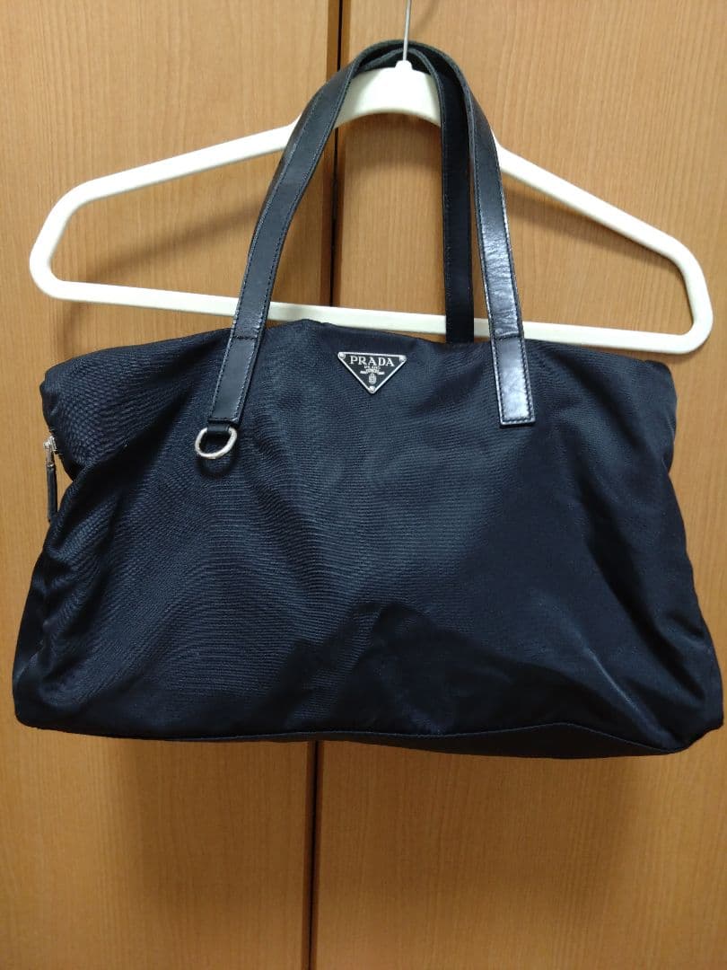 PRADA ブラック ナイロン トートバッグ