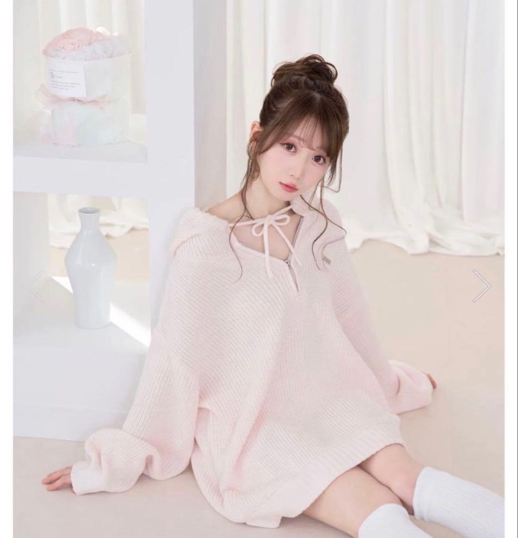 トップス rosemuse Over sized half zip hoodie