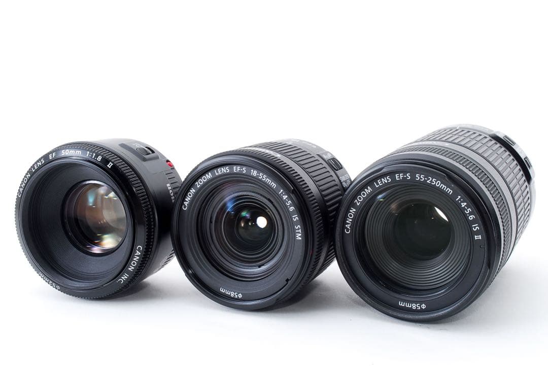 Wi-Fi/動画/canon kiss x10i標準&望遠&単焦点レンズセット